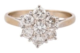 HALLMARKED 18CT GOLD & DIAMOND CLUSTER RING