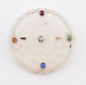 EARLY 20TH CENTURY JADE & GEM SET BROOCH PIN