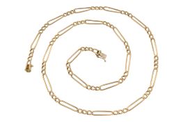 HALLMARKED 9CT GOLD FIGARO CHAIN LINK NECKLACE