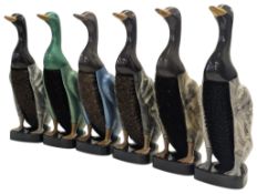 COLLECTION OF VINTAGE 20TH CENTURY FREE STANDING DUCK CLOTHES BRUSHES