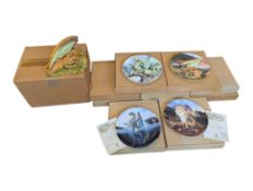 COLLECTION OF CONTEMPORARY CROWN STAFFORDSHIRE ENCHANTICA CABINET PLATES