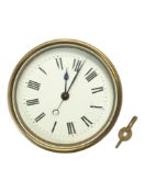 EARLY 20TH CENTURY BRASS BARREL BULKHEAD CLOCK