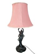 AFTER AUGUSTE MOREAU - LATE 20TH CENTURY ART NOUVEAU STYLE TABLE LAMP W/ SHADE