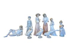 COLLECTION OF LATE 20TH CENTURY LLADRO & NAO PORCELAIN FIGURES