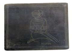 JAMINI ROY (1887-1972) - SEATED WOMAN - ENGRAVING ON SLATE