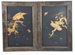 TWO 19TH CENTURY JAPANESE SHIBAYAMA WOODEN PANELS