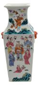 CHINESE FAMILLE ROSE SQUARE POLYCHROME PORCELAIN VASE 道光款 粉彩人物四方瓶