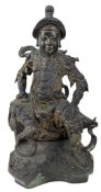 QING CAST BRONZE FIGURE OF DEITY OF TAOISM 清 真武大帝铜(?)坐像
