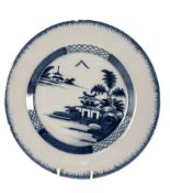18TH CENTURY DELFT BLUE AND WHITE PLATE IN THE CHINESE TASTE