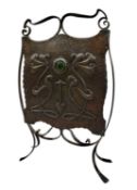 MANNER OF LIBERTY - ART NOUVEAU COPPER AND WROUGHT IRON FIRESCREEN