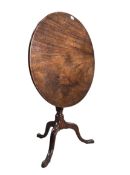 19TH CENTURY MAHOGANY TILT TOP OCCASIONAL/WINE TABLE