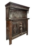 FLEMISH 17TH CENTURY CARVED OAK COURT CUPBOARD/BUFFET DE CORPS