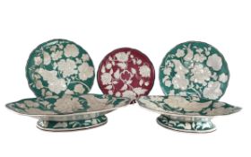 DAVENPORT - SELECTION OF FIVE RELIEF-DECORATED PLATES