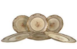 DAVENPORT - SET OF SIX 19TH CENTURY VICTORIAN HAND-PAINTED CHERUB PLATES