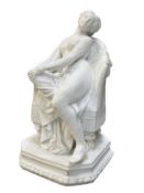 19TH CENTURY PARIAN WARE NEOCLASSICAL FIGURE OF POSSIBLY SOLITUDE