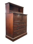 EDWARDIAN WALNUT CHEST OF DRAWERS CABINET BY E. BEAMAN OF MANCHESTER
