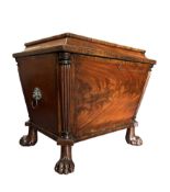 GILLOWS - REGENCY EARLY 19TH CENTURY MAHOGANY SARCOPHAGUS CELLARETTE