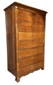 BIEDERMEIER 19TH CENTURY WALNUT SEMAINIER/SEVEN DRAWERS CHEST