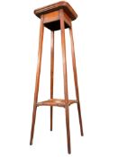 EDWARDIAN SATINWOOD AND EBONY LINE INLAID TORCHERE PLANT STAND