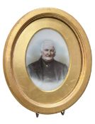 HENRY WEBSTER & SON, BAYSWATER - 19TH CENTURY MINIATURE PORTRAIT ON GLASS