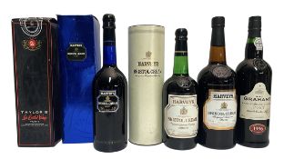 FIVE BRISTOL CREAM SHERRY & LBV PORT BOTTLES, TO INCLUDE HARVEYS, GRAHAM'S & TAYLOR
