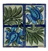 19TH CENTURY WILLIAM DE MORGAN TULIP & TRELLIS TILE