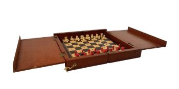 EARLY 20TH CENTURY JACQUES & SON, LONDON TRAVELLING CHESS BOARD