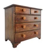 19TH CENTURY MAHOGANY APPRENTICE PIECE MINIATURE CHEST OF DRAWERS