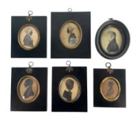 COLLECTION OF SIX VICTORIAN 19TH CENTURY FRAMED SILHOUETTES