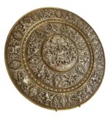 TANJORE INDIAN CIRCA 1920 REPOUSSE SILVER ON COPPER SWAMY - WORK TRAY