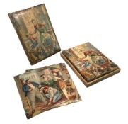 FRENCH 19TH CENTURY C. 1880S WOODEN BLOCK PUZZLE SHOWING TRADES