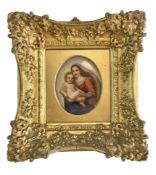 AFTER RAPHAEL - SISTINE MADONNA - 19TH CENTURY MINIATURE PORTRAIT ON PORCELAIN