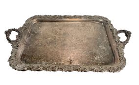 19TH CENTURY VICTORIAN SILVER PLATED SERVING TRAY