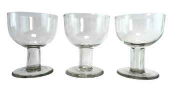 THREE GEORGE II 18TH CENTURY C. 1745/6 EXCISE RUMMER DRINKING GLASSES