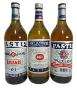 PASTIS APERITIF ANISE - THREE VINTAGE BOTTLES, TO INCLUDE GRAND SOLEIL AND SELECTION