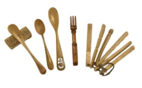 COLLECTION OF 19TH CENTURY NAPOLEONIC PRISONER OF WAR BONE CUTLERY & TEETHERS