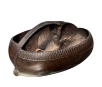 19TH CENTURY COCO DE MER CARVED INTO A TRAY