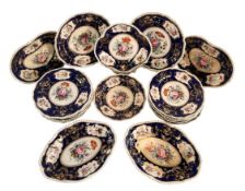 APPROX. 19 EARLY CROWN DERBY 19TH CENTURY CERAMIC CABINET DISPLAY PLATES