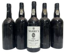 FIVE VINTAGE PORT BOTTLES, TO INCLUDE DOW'S AND WARRE'S