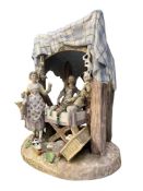 GERMAN PORCELAIN, POSSIBLY MEISSEN, 19TH CENTURY GROUP FIGURE OF GAME SELLERS