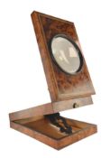 EDWARDIAN YEW WOOD TABLE TOP PICTURE MAGNIFIER