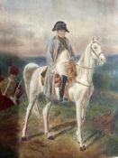 19TH CENTURY SCHOOL - IVORY MINIATURE PORTRAIT OF NAPOLEON ON HORSEBACK