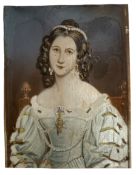 19TH CENTURY IVORY MINIATURE PORTRAIT OF GERMAN ACTRESS CHARLOTTE VON HAGN