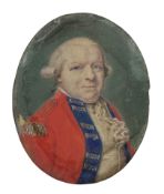 ENGLISH 19TH CENTURY SCHOOL - IVORY MINIATURE PORTRAIT OF COLONEL G E HARLEY