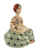 HENRI DELCOURT, BOULOGNE SUR MER - ART DECO PORCELAIN INK WELL