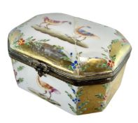 SEVRES FRANCE 19TH CENTURY HAND PAINTED & GILDED PORCELAIN CASKET BOX