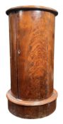 VICTORIAN MAHOGANY & MARBLE TOP CYLINDRICAL POT CUPBOARD