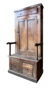 18TH CENTURY OAK HALL ' BACON ' SETTLE