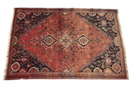 20TH CENTURY SOUTH WEST PERSIAN GHASHGHAI WOOL HAND KNOTTED CARPET RUG