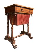 19TH CENTURY WILLIAM IV ROSEWOOD LADIES' SEWING / WORK TABLE